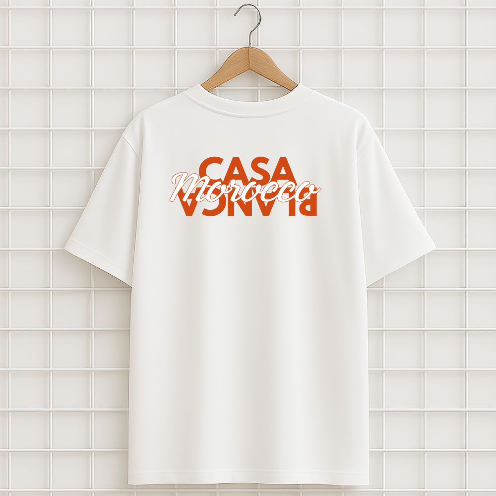 T-shirt blanc Casablanca de dos