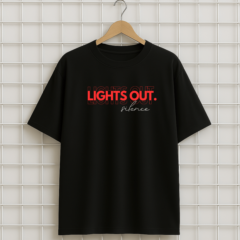 T-shirt noir LIGHTS OUT BOXE UFC Oversize Unisexe
