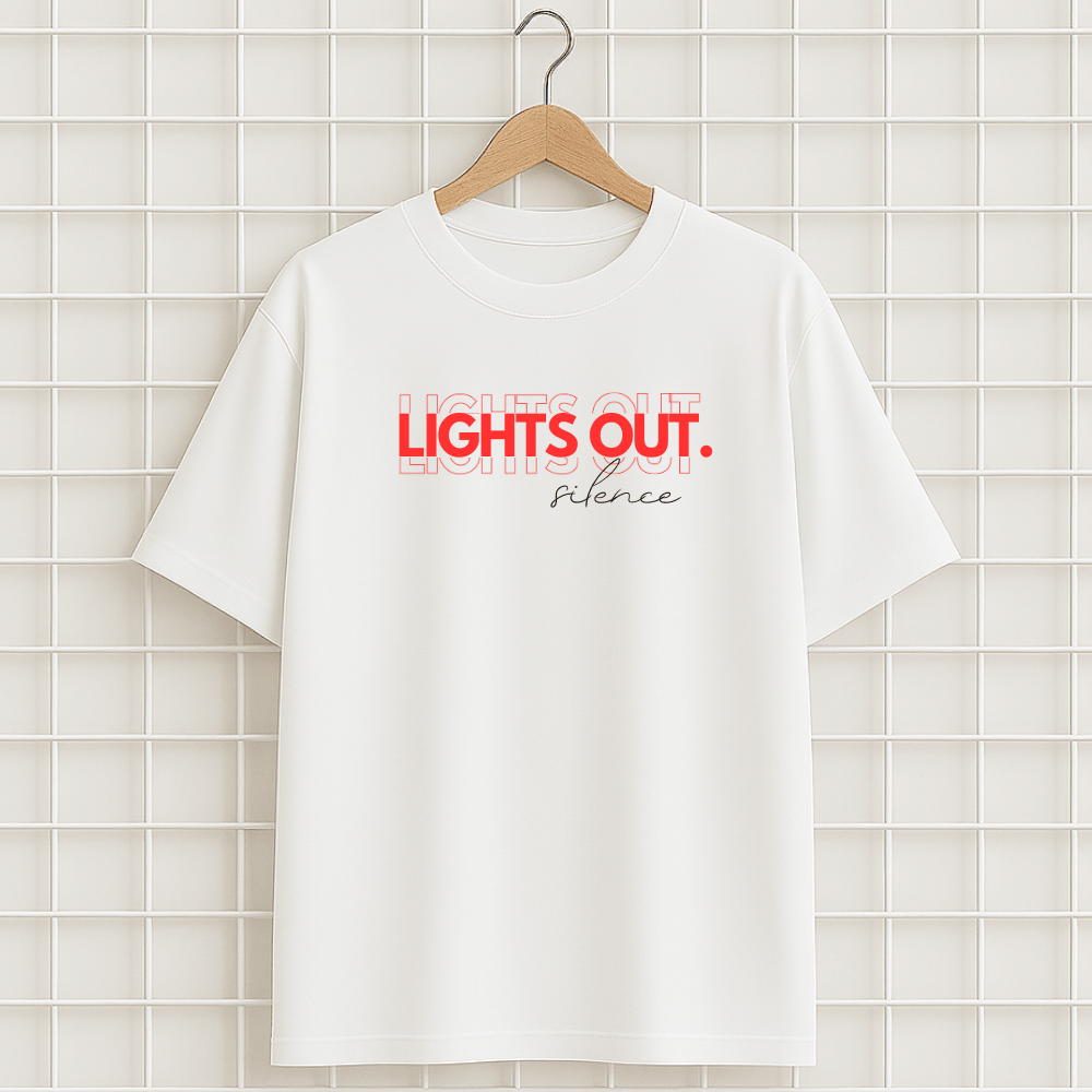 T-shirt blanc LIGHTS OUT BOXE UFC Oversize Unisexe