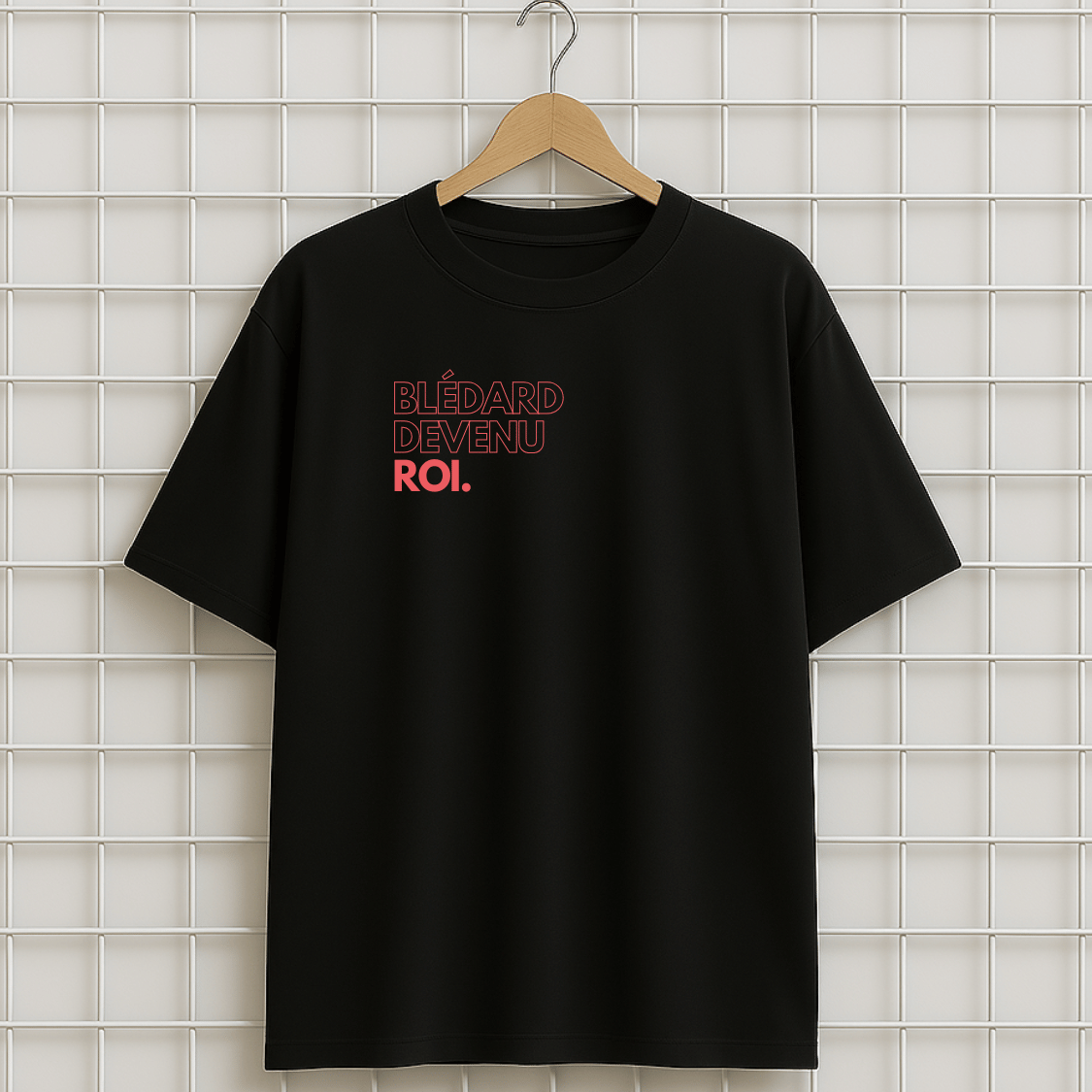 T-shirt noir GIMS BLEDARD ROI RAP Oversize Unisexe