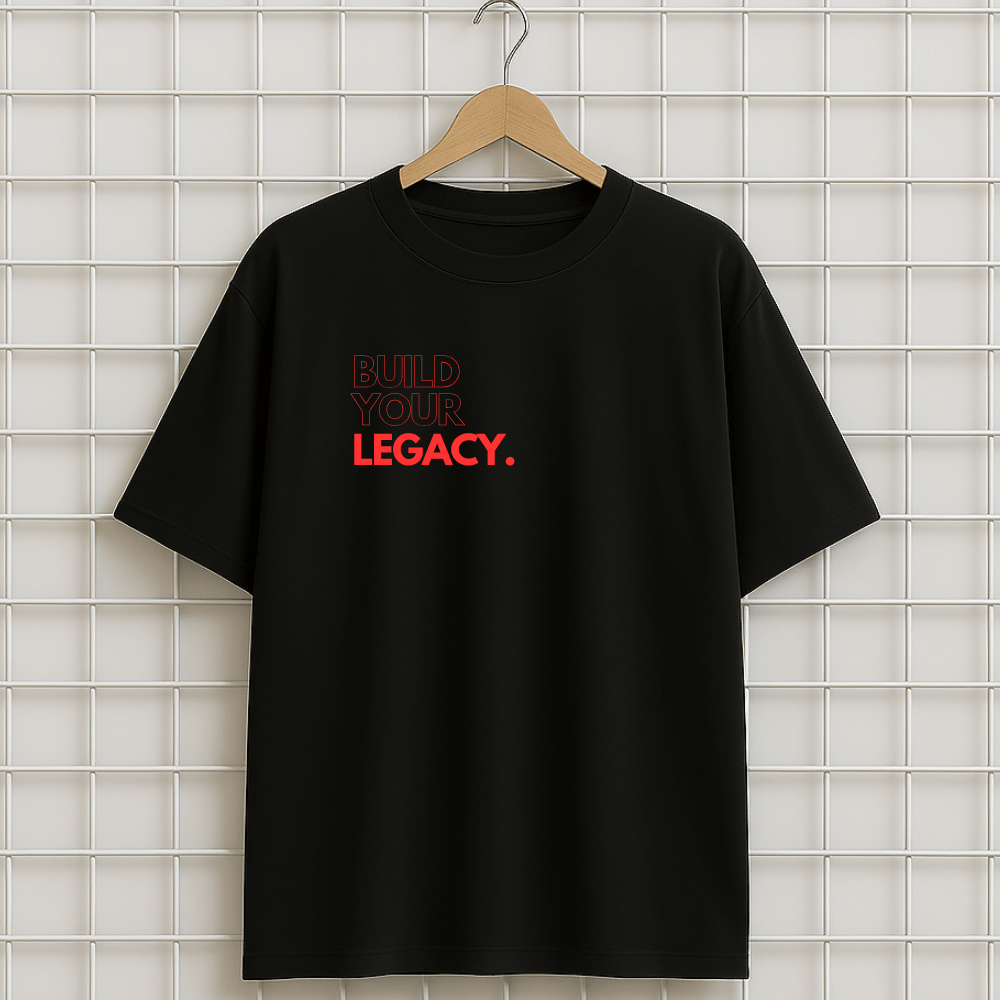 T-shirt noir BUILD LEGACY Oversize Unisexe