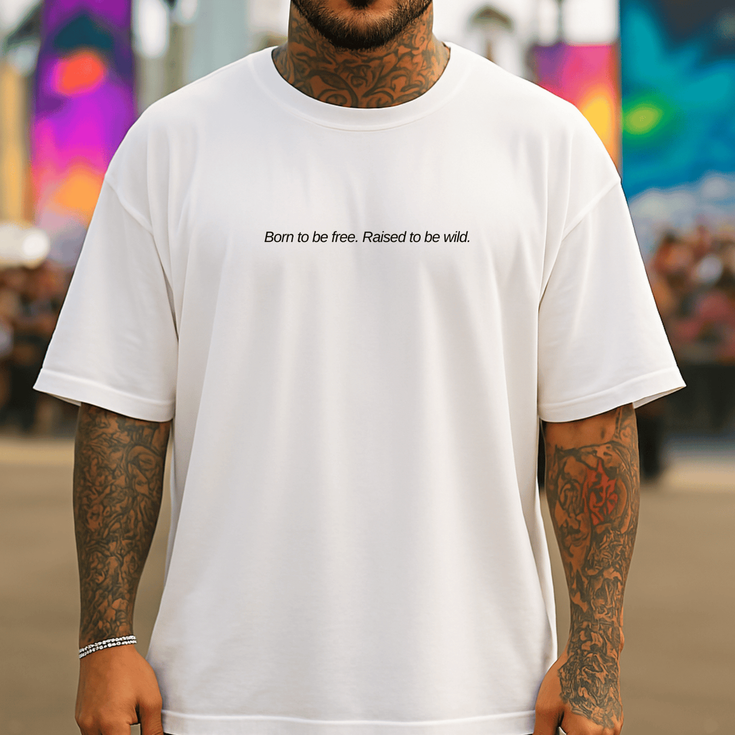T-shirt blanc SAVAGE SAUVAGE Oversize homme