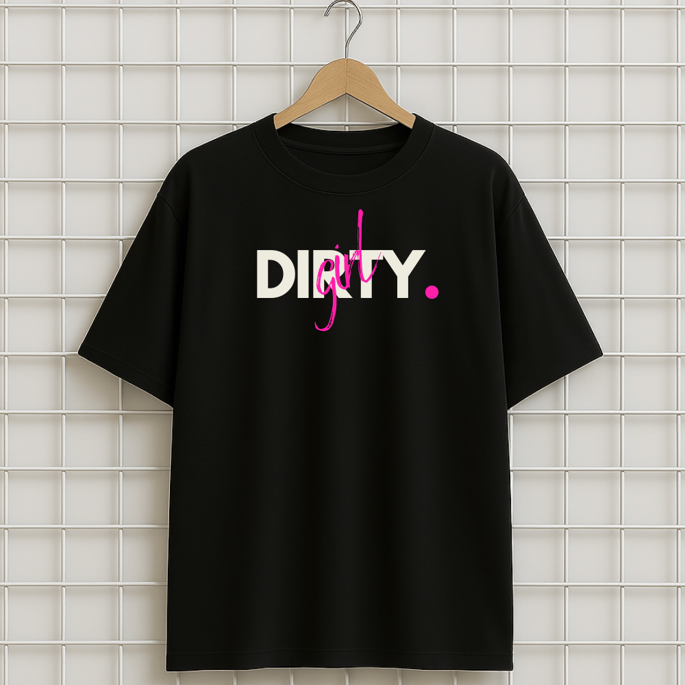 T-shirt noir DIRTY GIRL MALUMA Oversize femme