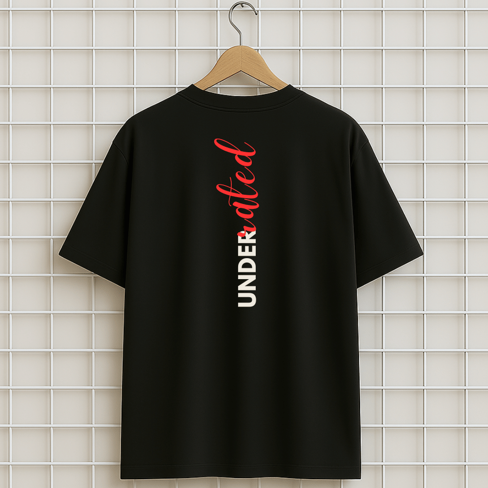T-shirt noir UNDERRATED oversize unisexe