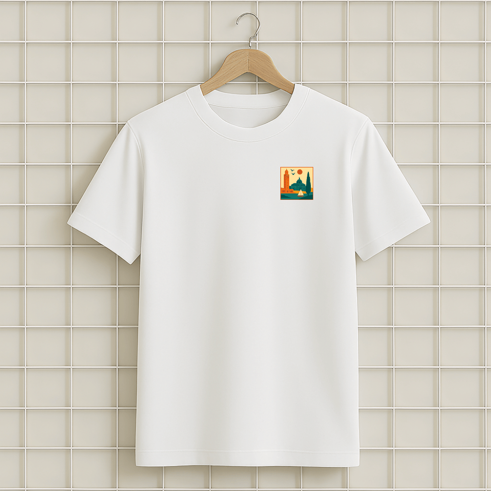 T-shirt blanc Casablanca Morocco unisexe en coton