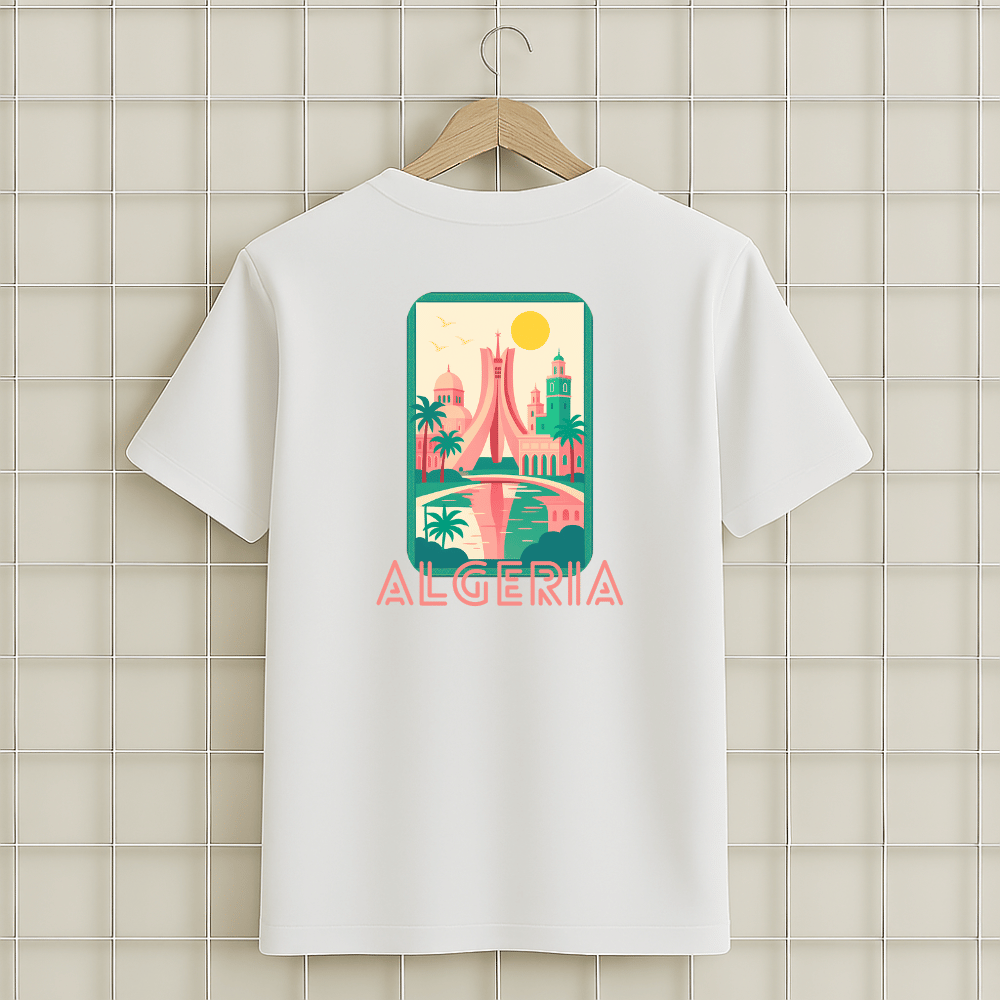 T-shirt blanc Algerie Algeria DZ unisexe en coton