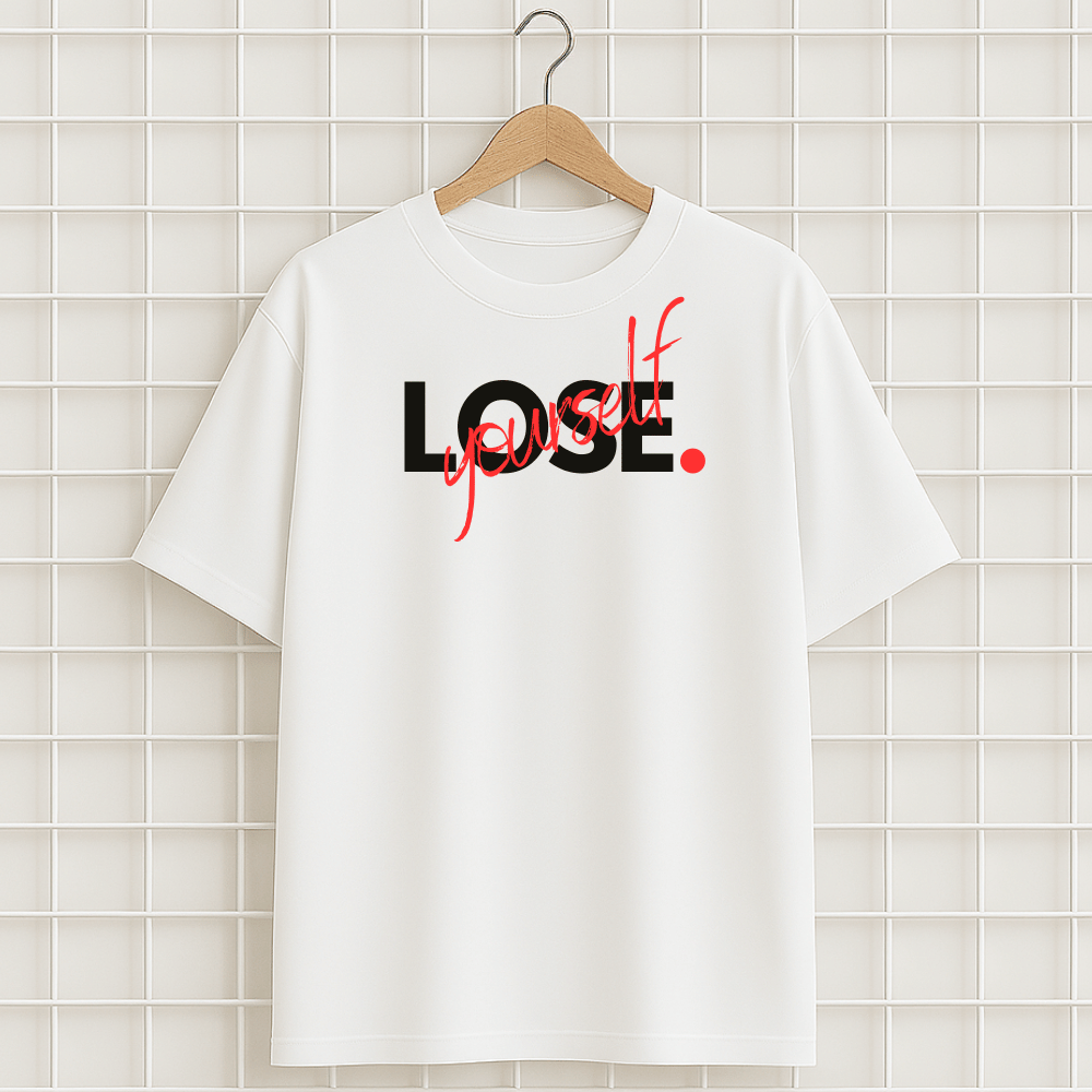 T-shirt blanc LOSE YOURSELF RAP EMINEM Oversize