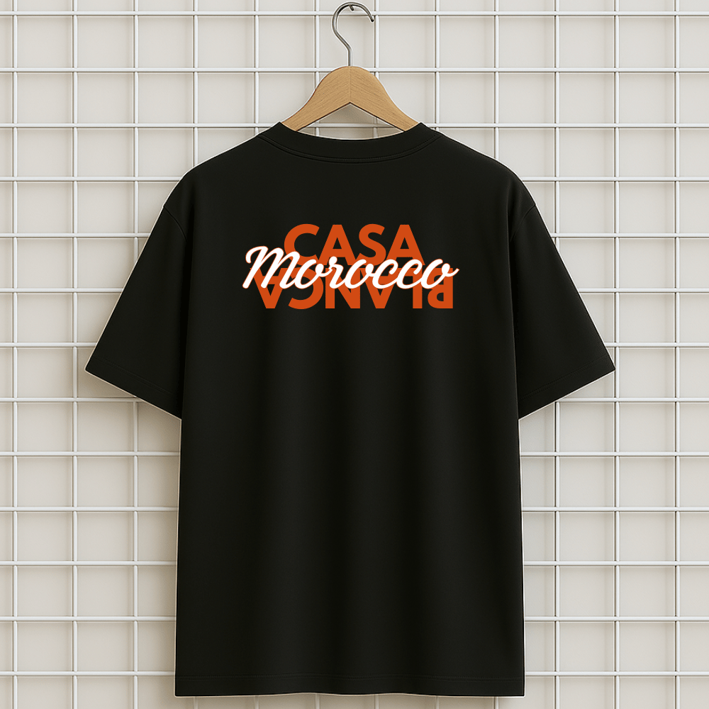 T-shirt noir Casablanca de dos