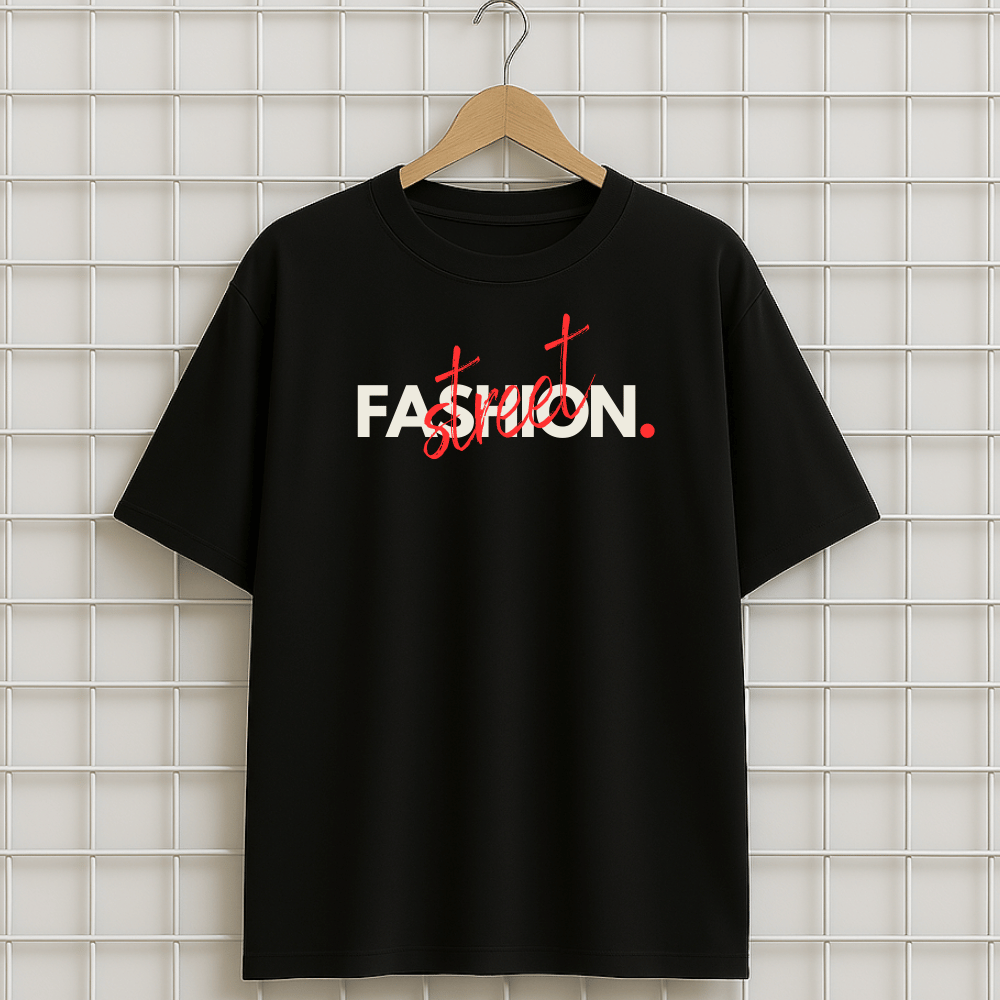 T-shirt noir FASHION STREET TIAKOLA Oversize