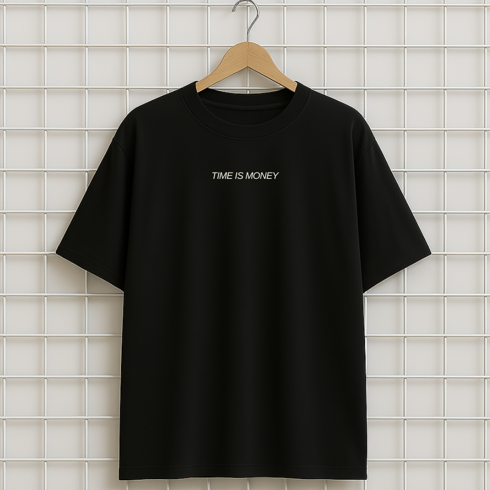 T-shirt noir1 WASTE MY TIME Oversize