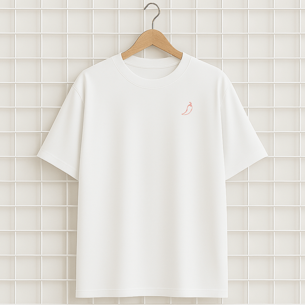 T-shirt blanc SPICY HOT PIMENT Oversize