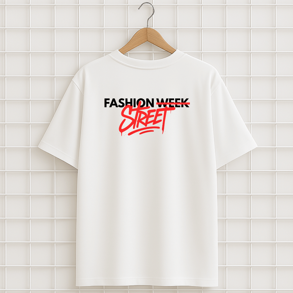 T-shirt blanc RAP FASHION STREET TIAKOLA Oversize 