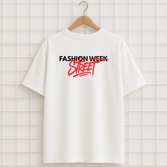 T-shirt blanc RAP FASHION STREET TIAKOLA Oversize 
