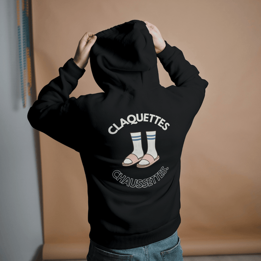 Sweat à capuche CLAQUETTE CHAUSSETTE unisexe