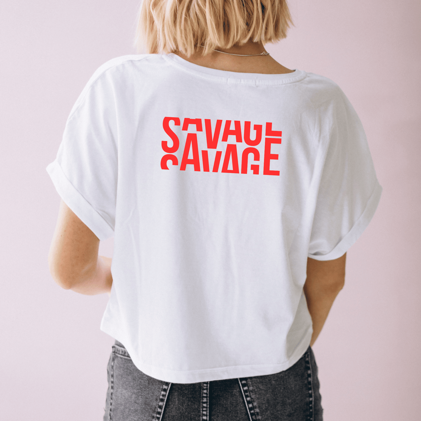 T-shirt blanc SAVAGE SAUVAGE Oversize femme
