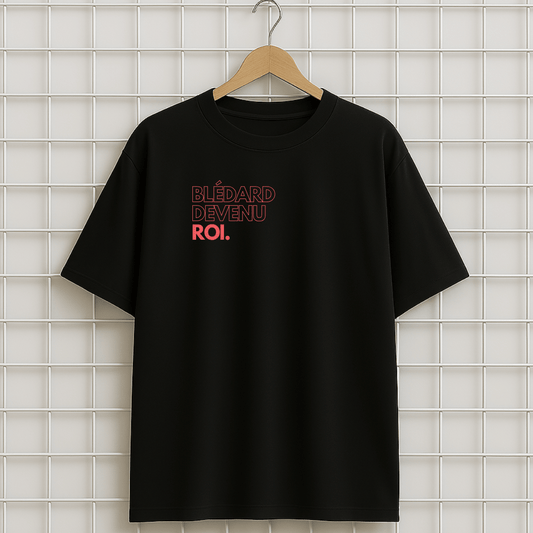 T-shirt noir GIMS BLEDARD ROI RAP Oversize Unisexe