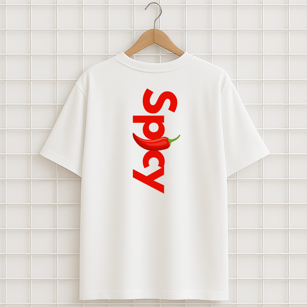 T-shirt blanc PIMENT HOT SPICY ROUGE Oversize