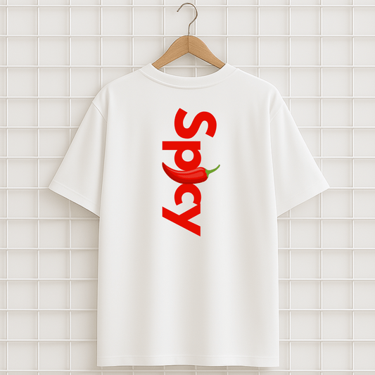 T-shirt blanc PIMENT HOT SPICY ROUGE Oversize