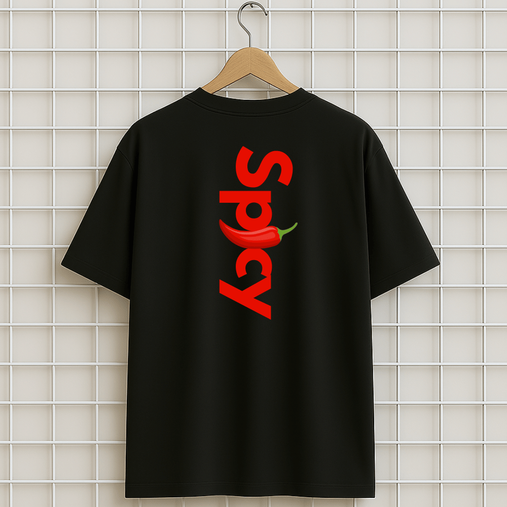 T-shirt noir PIMENT HOT SPICY ROUGE Oversize