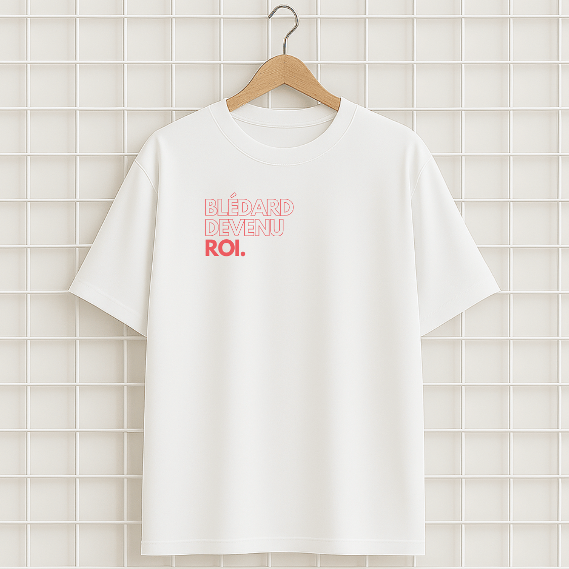 T-shirt blanche GIMS BLEDARD ROI RAP Oversize Unisexe