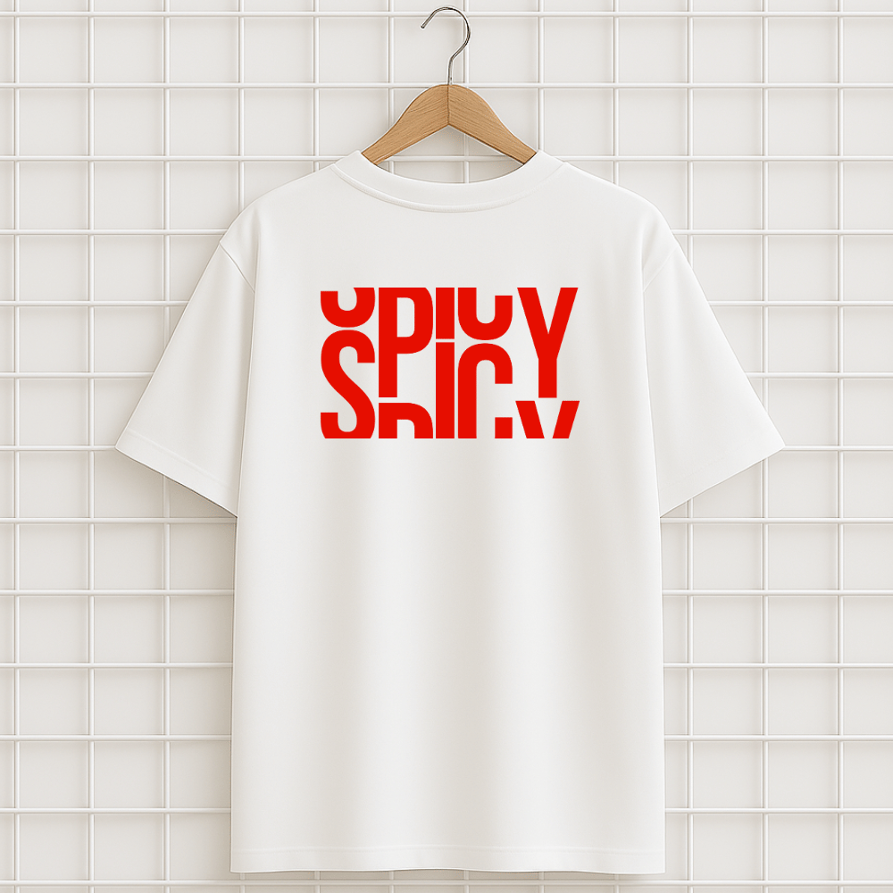 T-shirt blanc SPICY HOT PIMENT Oversize