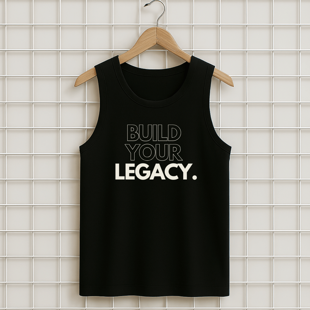 Débardeur Marcel noir Legacy heritage unisexe en coton