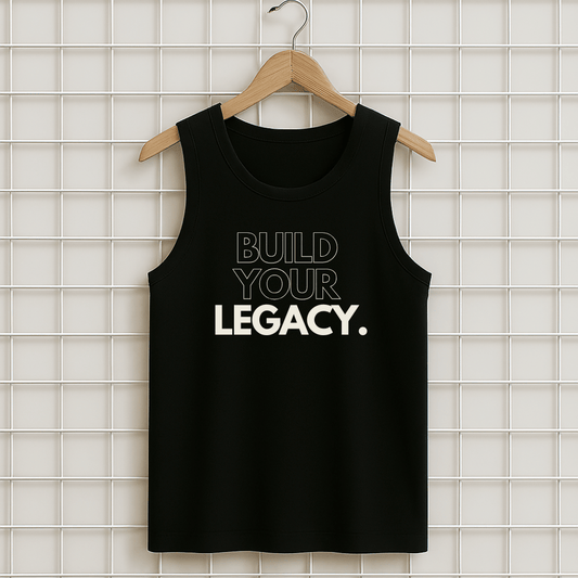 Débardeur Marcel noir Legacy heritage unisexe en coton