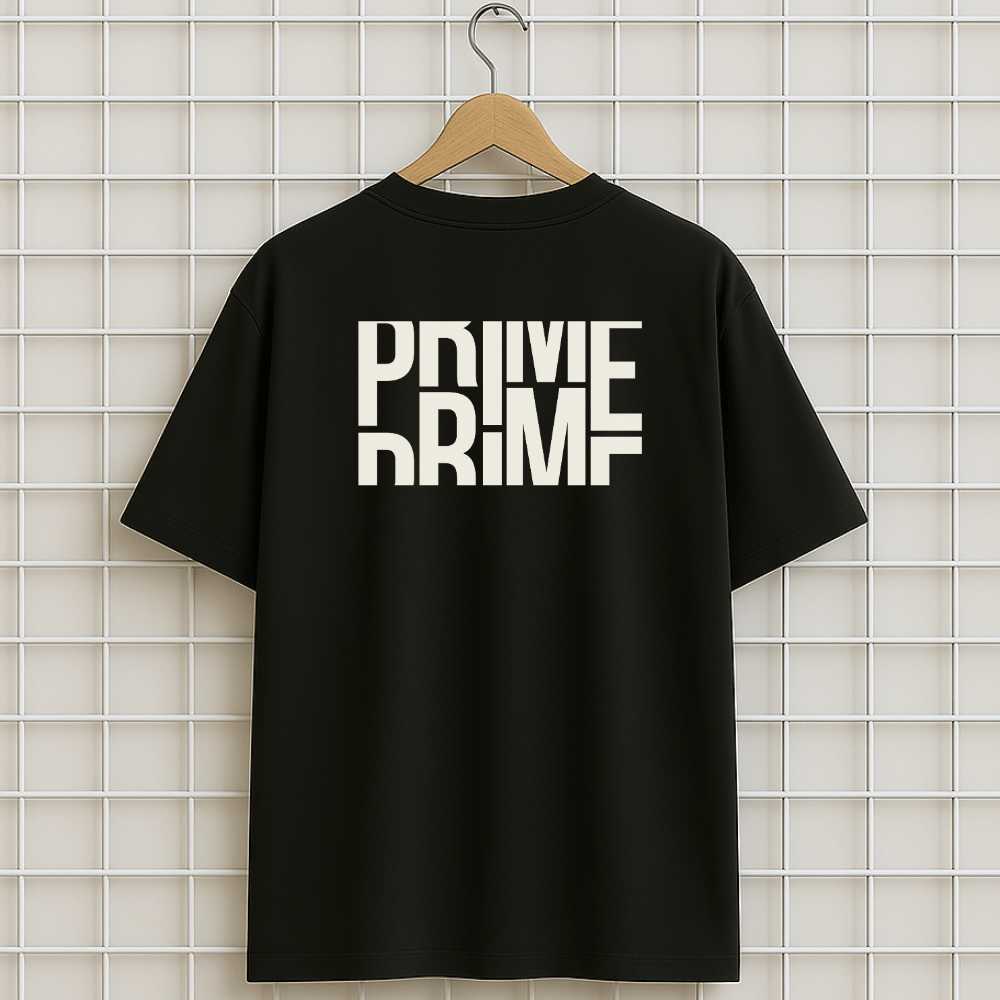 T-shirt NOIR STREETWEAR PRIME Oversize Unisexe