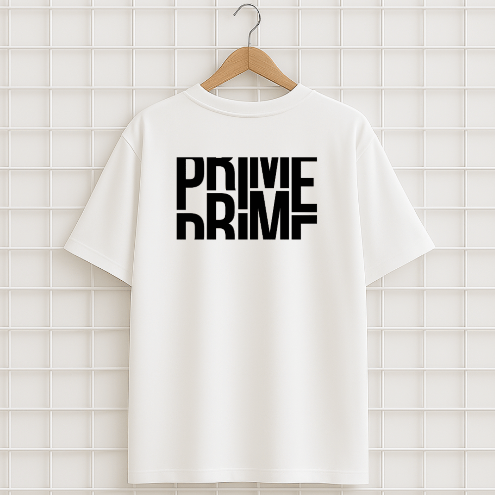 T-shirt BLANC STREETWEAR PRIME Oversize Unisexe