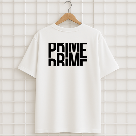 T-shirt BLANC STREETWEAR PRIME Oversize Unisexe