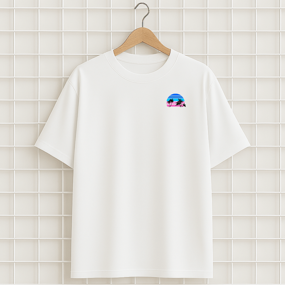T-shirt blanc Miami Vice Florida Oversize Unisexe