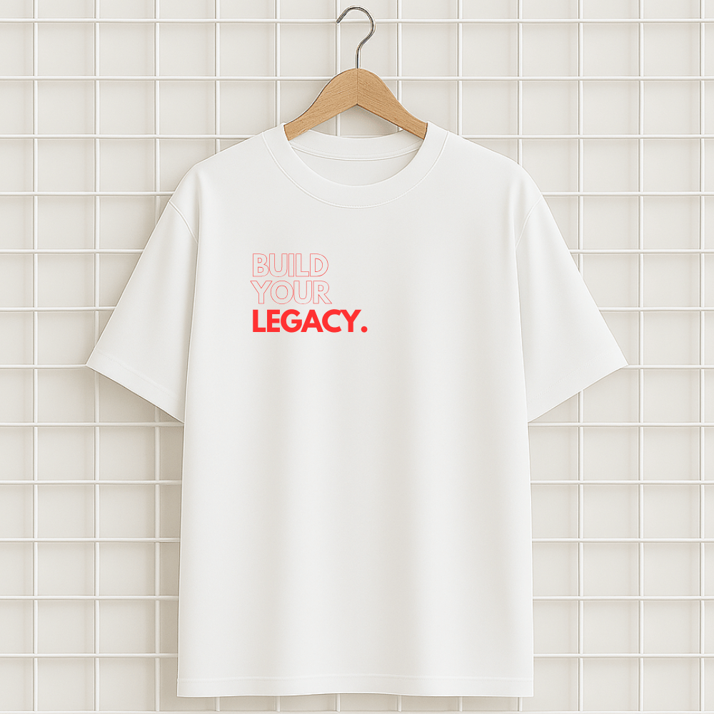 T-shirt blanc BUILD LEGACY Oversize Unisexe
