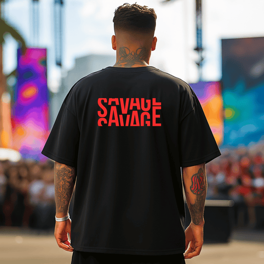 T-shirt noir SAVAGE SAUVAGE Oversize homme