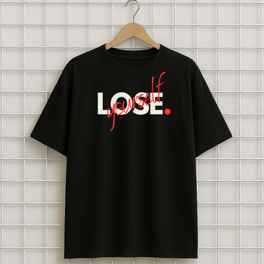 T-shirt noir LOSE YOURSELF RAP EMINEM Oversize