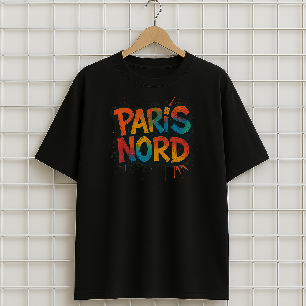 T-shirt noir PARIS NORD Oversize