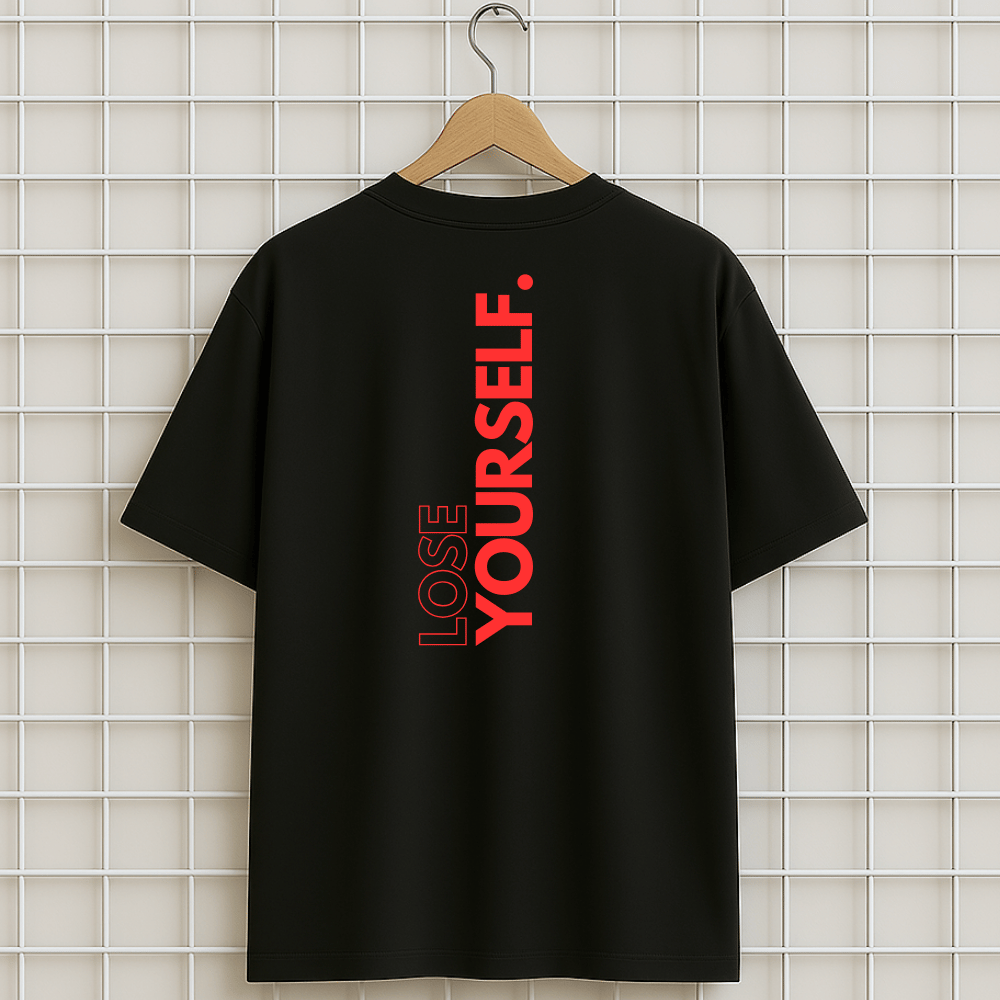 T-shirt noir LOSE YOURSELF EMINEM 8 mile Oversize
