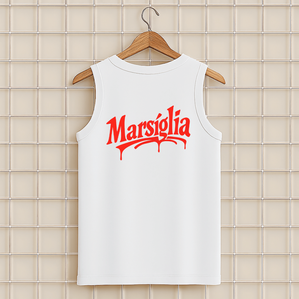 Debardeur marcel blanc Marseille 13 unisexe en coton