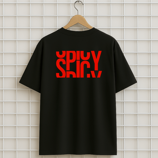T-shirt noir SPICY HOT PIMENT Oversize