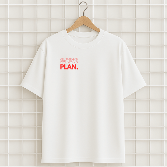 T-shirt blanc GOD'S PLAN DRAKE Oversize Unisexe