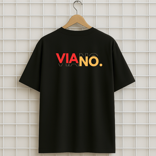 T-shirt noir RAP VIANO RK GENEZIO Oversize