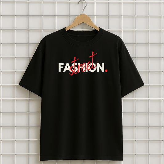 T-shirt noir FASHION STREET TIAKOLA Oversize