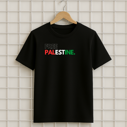 FREE PALESTINE t-shirt noir en coton