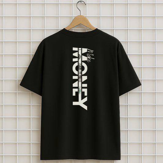 T-shirt noir Make MONEY Oversize en coton