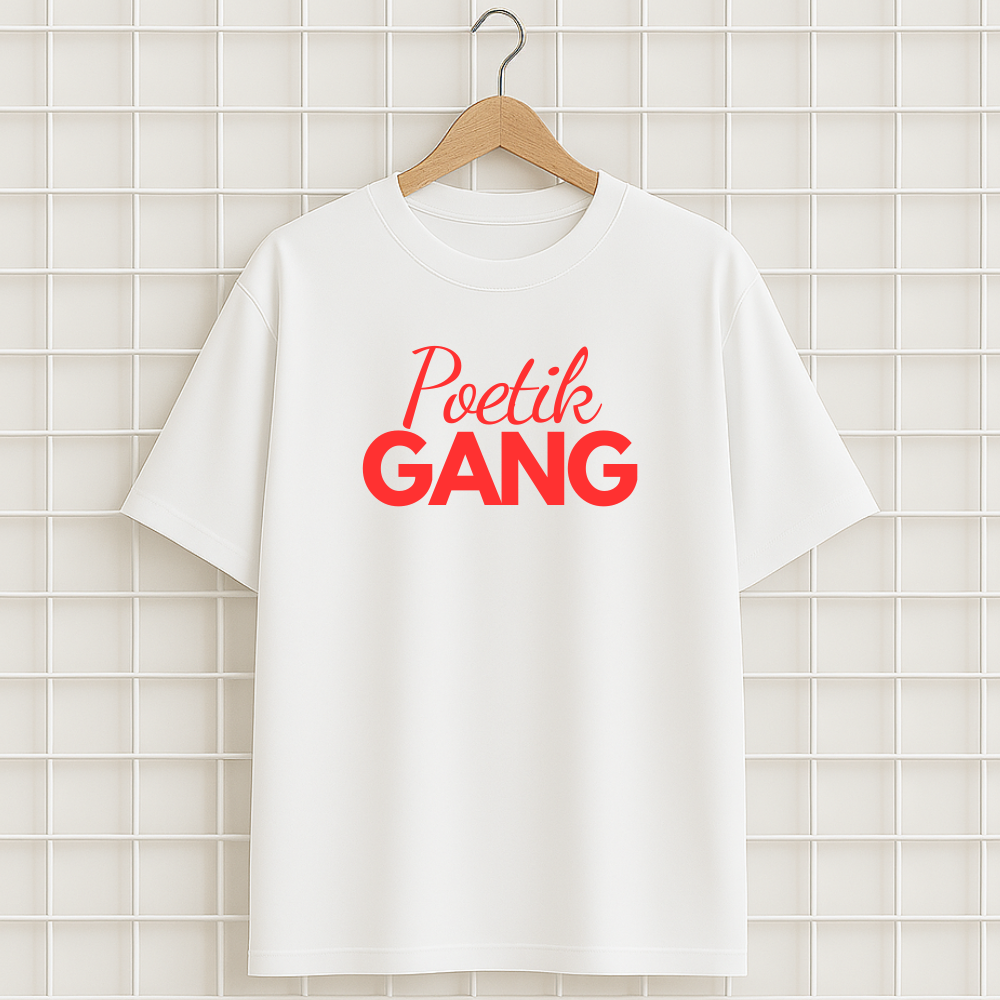 T-shirt blanc POETIK GANG Oversize en coton