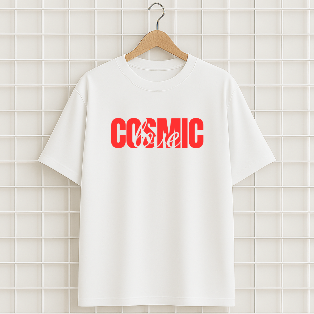 T-shirt blanc COSMIC LOVE AMOUR Oversize