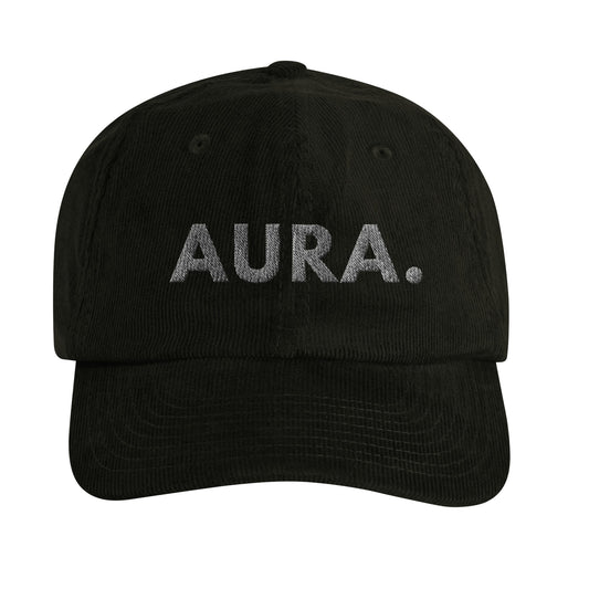 Casquette papa en velours côtelé imprimé AURA